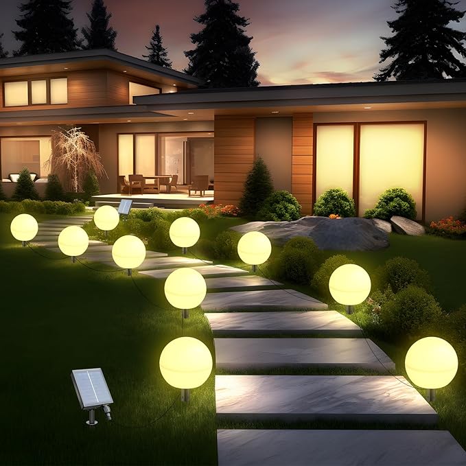 Solar Lights Outdoor Waterproof Decorations, 5 Pack Solar Globe Lights by Auidum