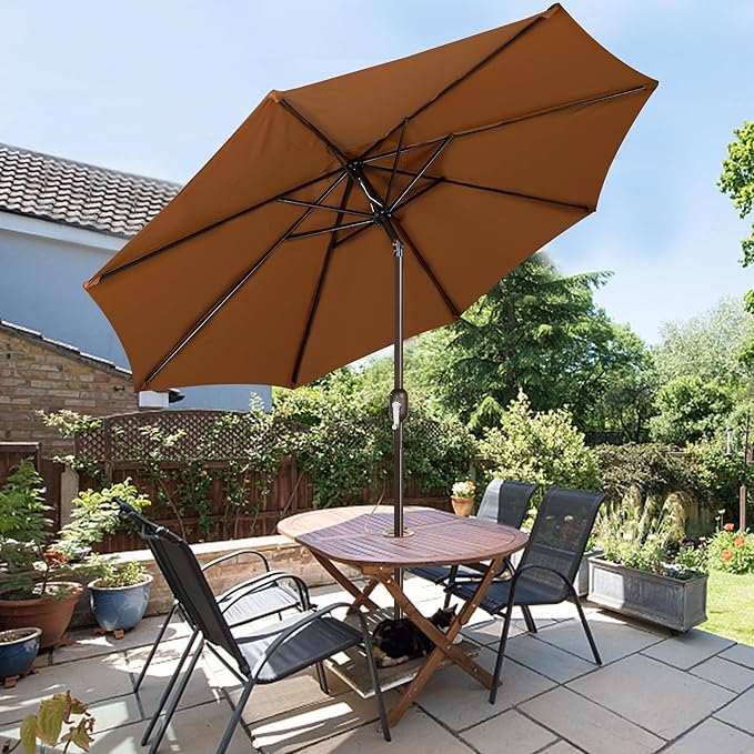 Blissun 9' Outdoor Patio Umbrella, Outdoor Table Umbrella, Yard Umbrella - Image 6