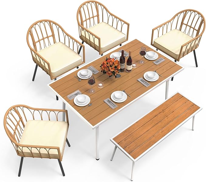 DWVO Patio Table Rectangle 59"x34.2", Patio Dining Table - Image 9