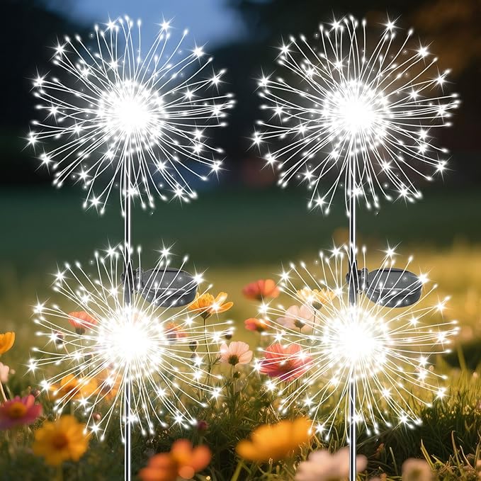 Garden Outdoor Lights, 4 Pack 120 LED Solar Garden Lights Fairy Lights Outdoor by Slyuexu