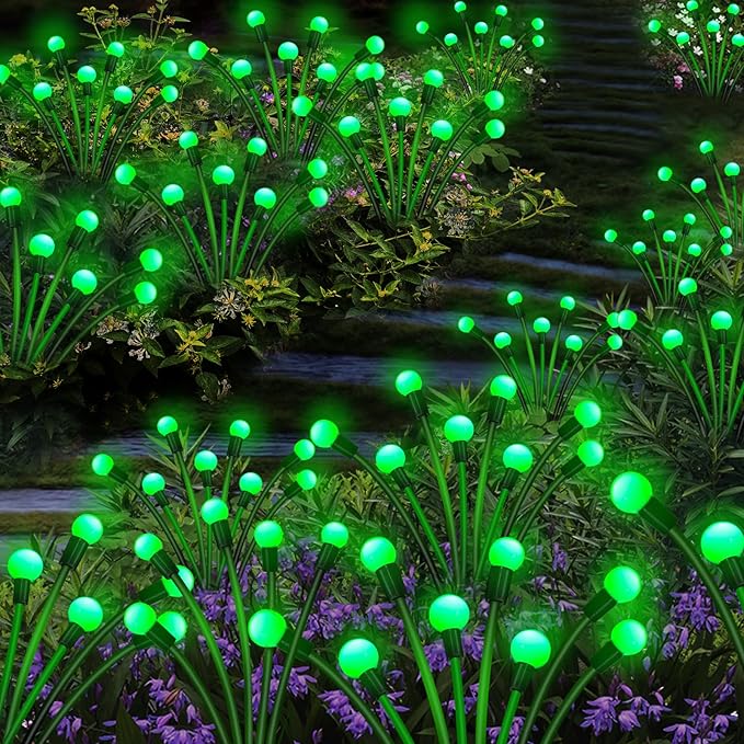 Kohlrabi Solar St Patricks Day Lights Outdoor, 4 Pack 40 LED Solar Green - Image 6