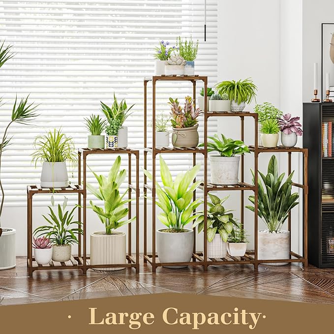 Bamworld 2 Sets Plant Stands Indoor Tall Shelves Outdoor - Image 3