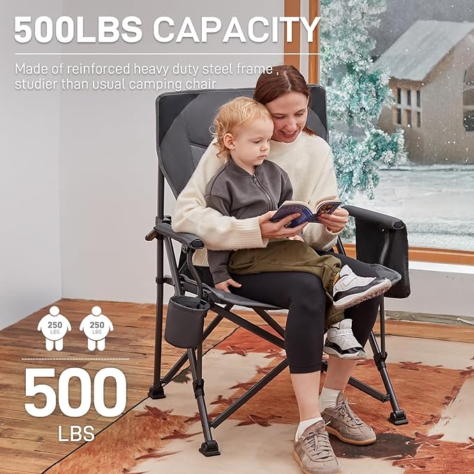 EVER ADVANCED Oversized Folding Camping Chair, - Image 6