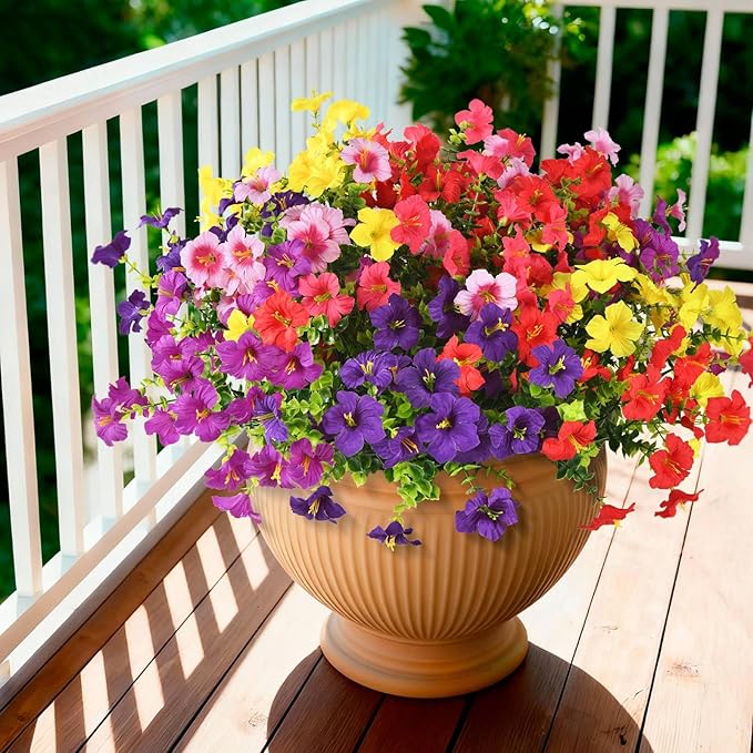 INQCMY Artificial Fake Petunias Flowers by INQCMYPlantRack
