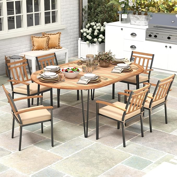 Tangkula 79" Large Patio Dining Table - Image 2