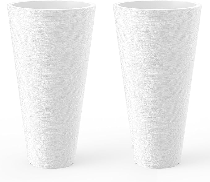 Kante Tall Round Planter Set of 2, 29 Inch Tall Decorative Planter Pots by Kante