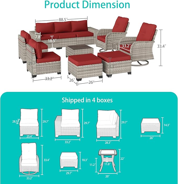11-Piece Outdoor Patio Furniture Set - Image 2