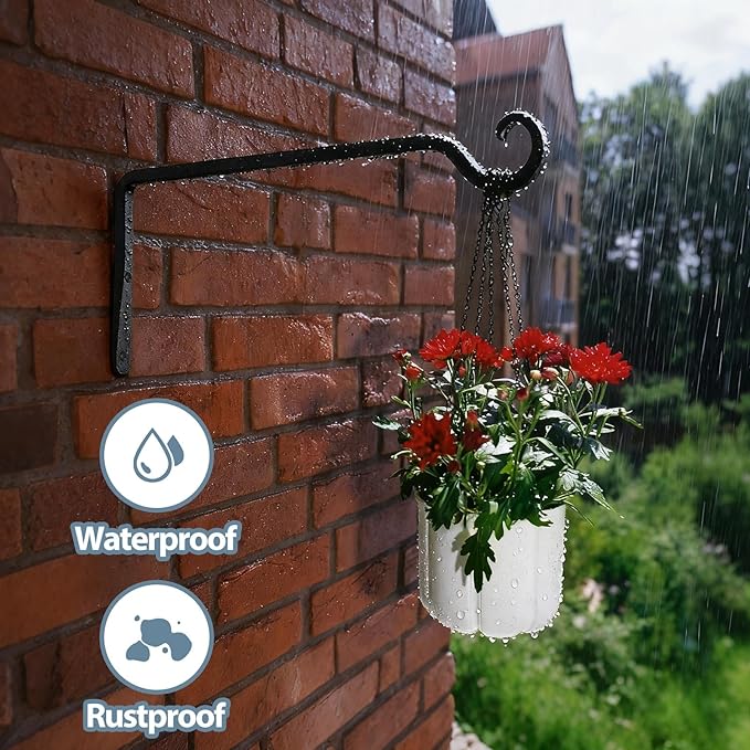 BOLITE Plant Hangers, 10 Inch Hanging Plant Brackets Outdoor Indoor, Wall Hooks - Image 3