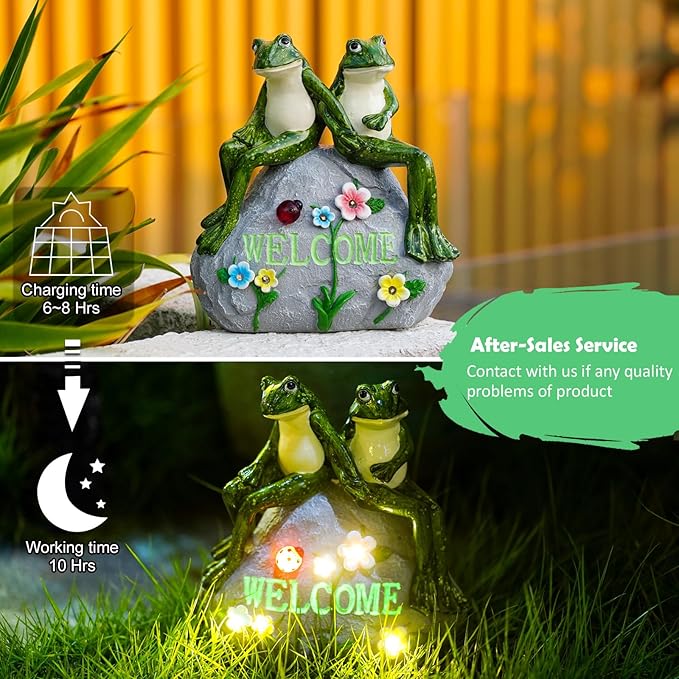 Nacome Solar Garden Outdoor Statues Frog - Image 5