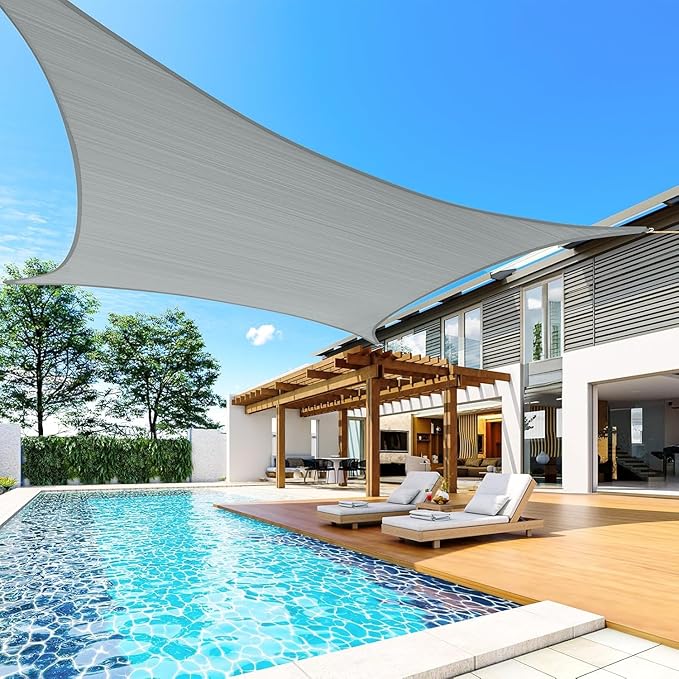 Quictent 20x16ft Rectangular Sun Shade Sail 185G HDPE Canopy 98% UV Block - Image 9