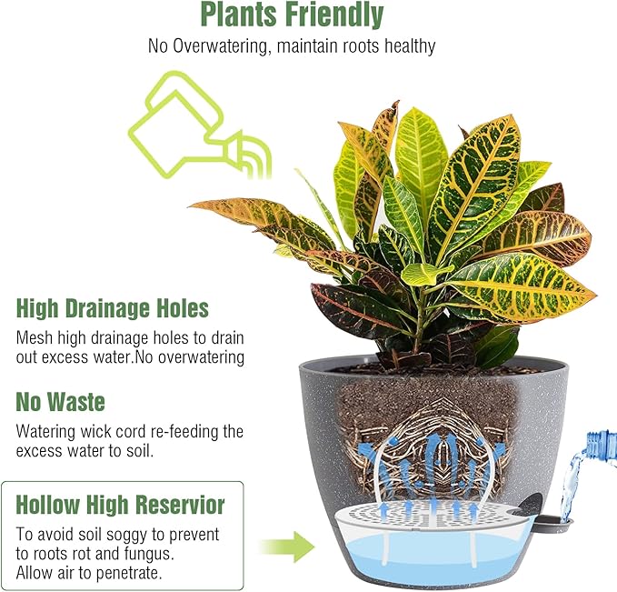 10/9/8 inch Self Watering Pots - Image 4