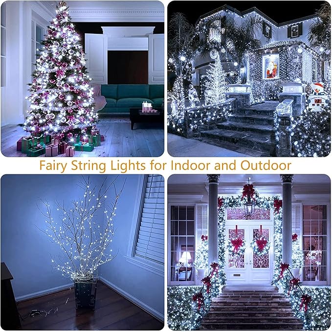Cool White ⇋ Multicolor 66Ft 200LED Christmas Fairy Lights Plug in - Image 4