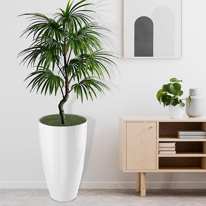 2 Packs 21 inch Tall Planter, Indoor Outdoor Round Planter - Image 4