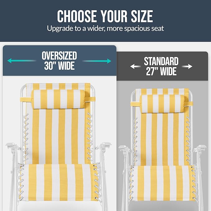 Best Choice Products Set of 2 Extra Wide Adjustable Steel Mesh Zero Gravity - Image 4