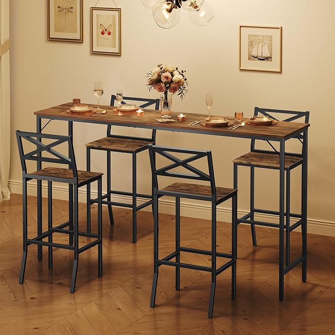 Bar Stools, Kitchen Breakfast Bar Chairs, Easy Assembly, - Image 2