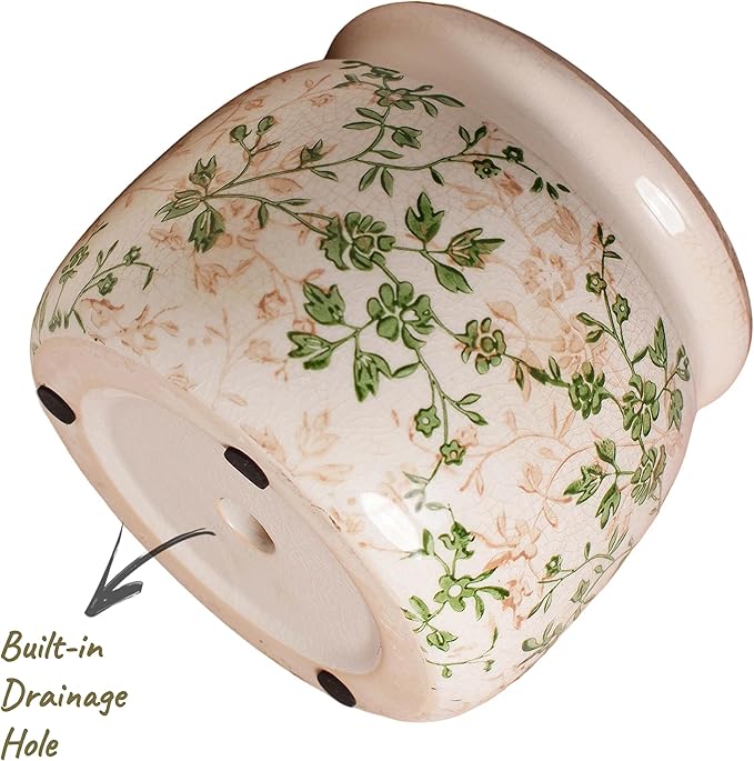 Vintage Country Ceramic Vase and Planters, 6.29 Inch Small Plant Pots - Image 3