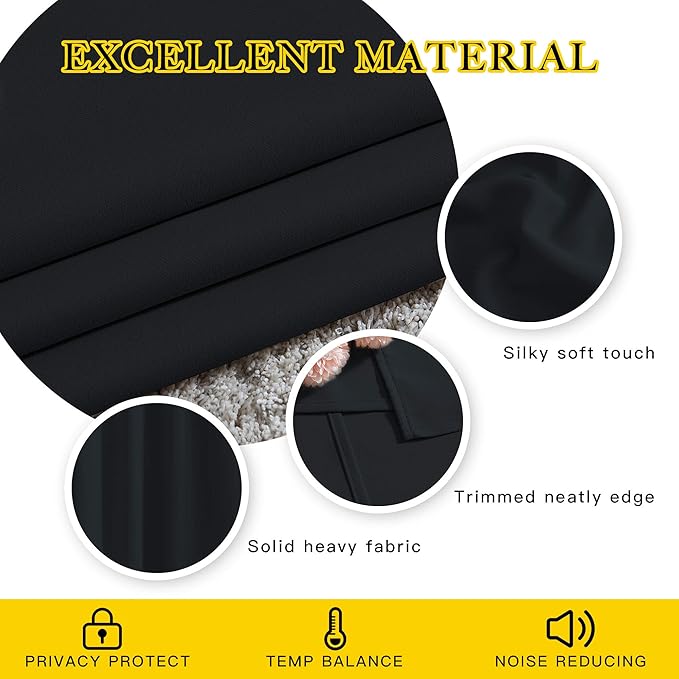 NICETOWN Black Out Dooway Curtain 80 inches Long, Grommet Thermal Insulated - Image 4
