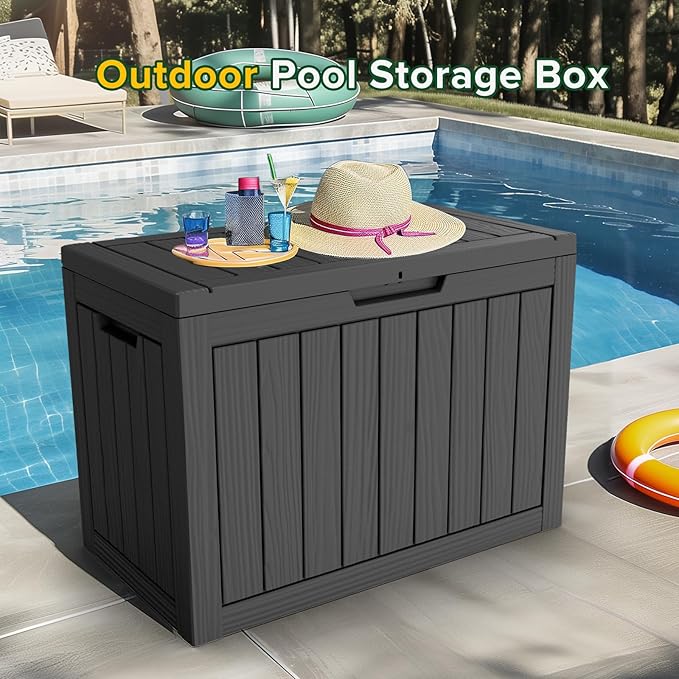 TARKARI 45 Gallon Lockable Resin Deck Box, Waterproof & UV-Resistant Outdoor - Image 6