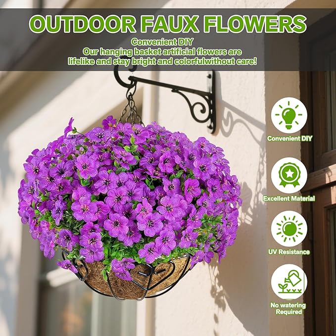 Artificial Flowers for Outdoor Indoor, Silk Flowers No Fade Fake Plastic - Image 2