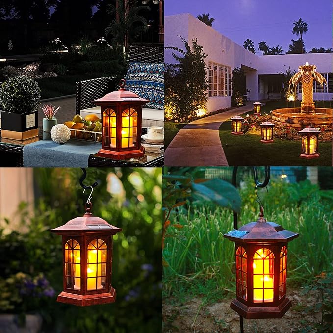 Solar Outdoor Waterproof Hanging Lantern, Yard Decorative Solar Lights PVC - Image 6