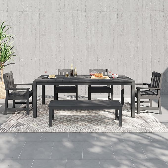 Stoog Outdoor Bench, 2-Person Patio Backless Bench, All-Weather HIPS Garden - Image 8