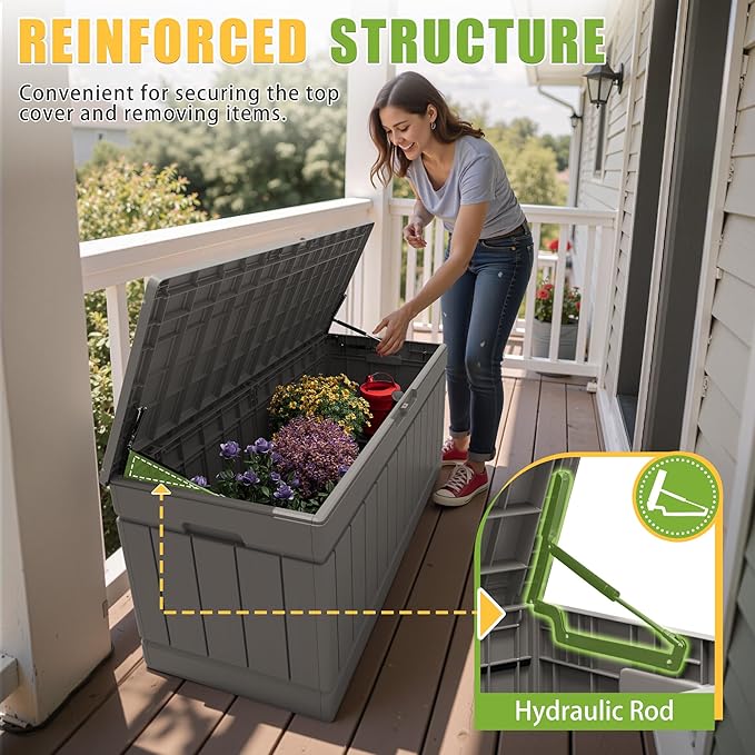 Greesum Outdoor Storage Box 82 Gallon Storage Bin - Image 5