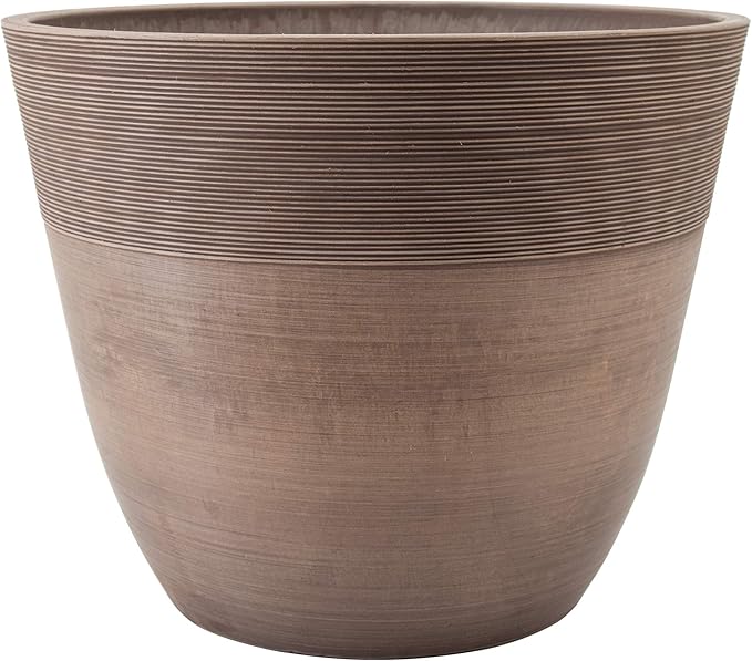 PSW Pot Collection FM30TP 12-inch Plastic/Stone/Wood Composite Large Ribbed - Image 2