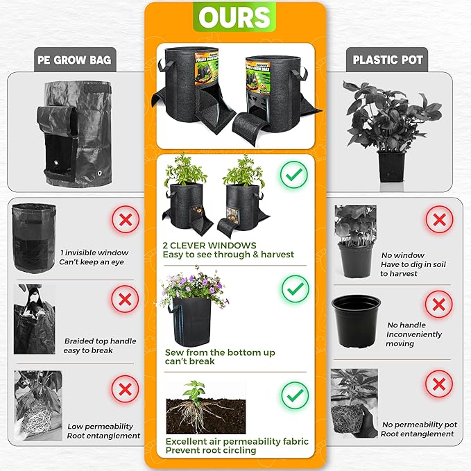 4Pcs 15 Gallon Potato Grow Bags - Image 6
