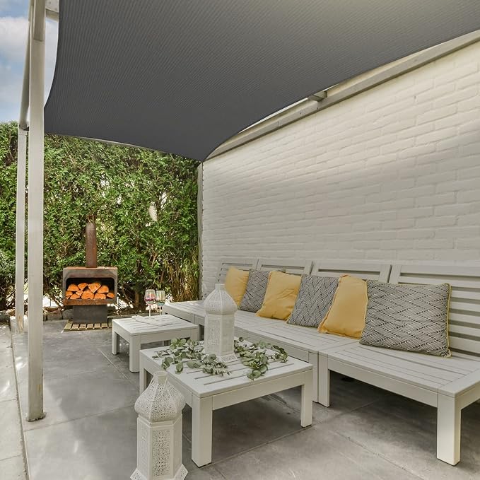 AsterOutdoor Sun Shade Sail Rectangle 10' x 10' UV Block Canopy - Image 6