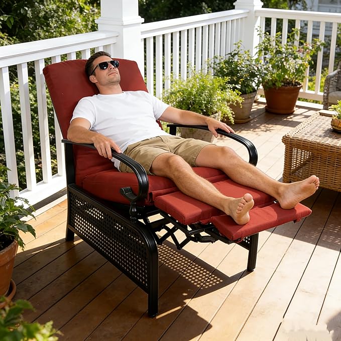 Kozyard Adjustable Outdoor Reclining Lounge Chair, Cushioned Patio Chaise Lounge - Image 6