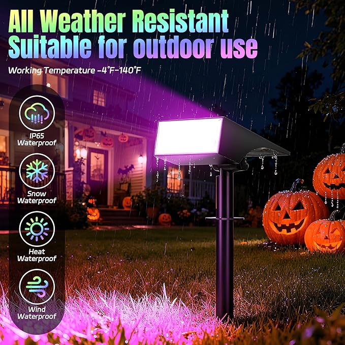 Solar Spot Lights Outdoor Color Changing, Christmas Landscape Spotlights - Image 4