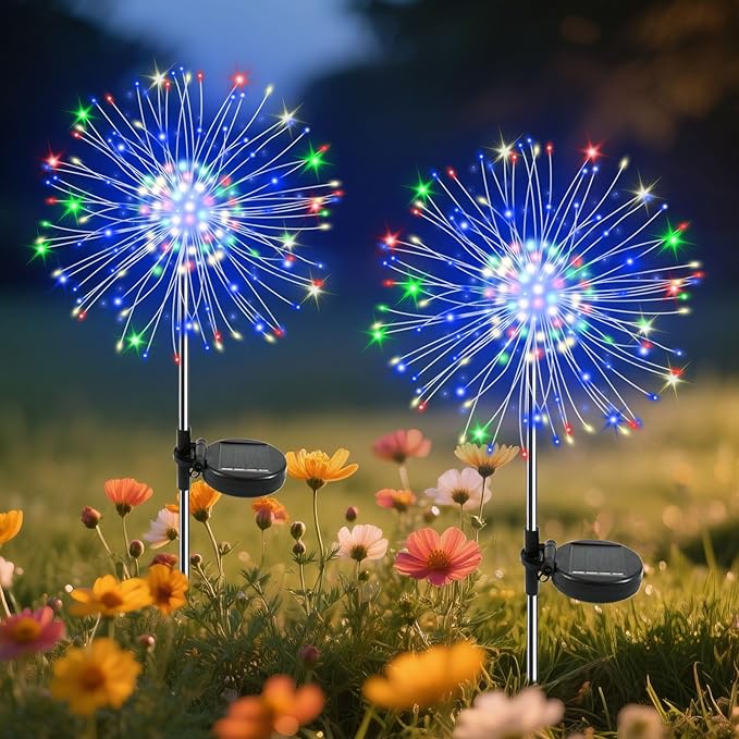 Garden Outdoor Lights, 2 Pack 120 LED Solar Garden Lights Fairy Lights Outdoor by Slyuexu
