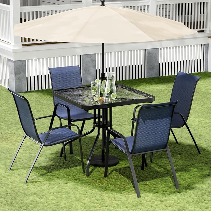 Arlopu 5 Piece Outdoor Patio Dining Set, Porch Furniture - Image 9