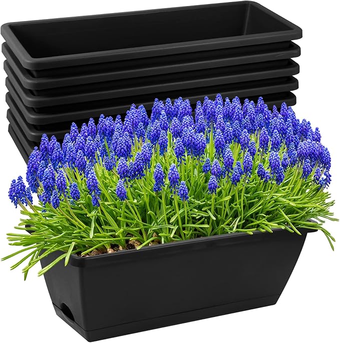 8pcs Window Box Planter, 17 Inches Flower Window Boxes, Rectangle Planters Box by Hananojia
