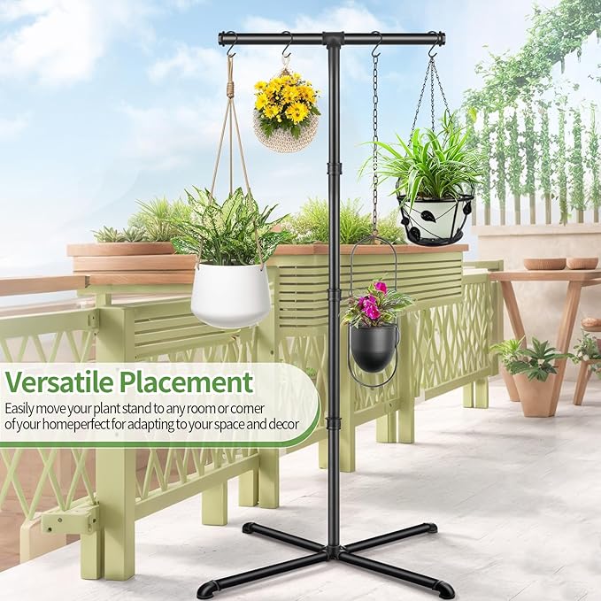 Plant Hanger Indoor, Hanging Plant Stand Heavy Duty Metal Standing Plant Hanger - Image 6