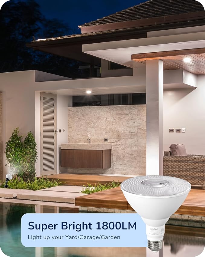 EDISHINE Flood Lights Outdoor, Dimmable PAR38 LED Outdoor Flood Light Bulbs - Image 8