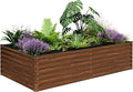 SnugNiture Galvanized Raised Garden Bed 8x4x2FT Outdoor Large Metal Planter Box by snugniture