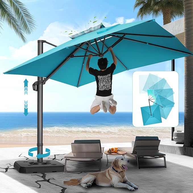HOTEEL10x10ft Patio Umbrella Cantilever Umbrellas by HOTEEL