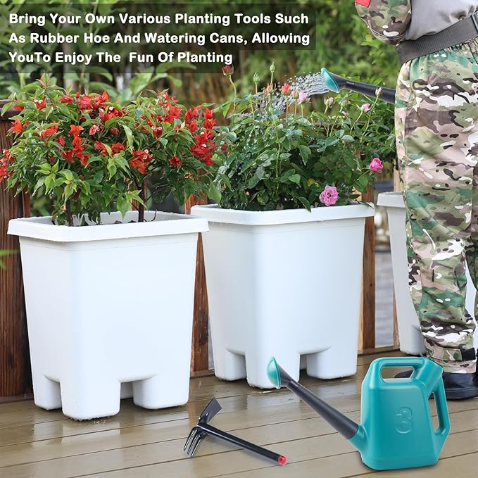 Growing Vegetable Planter Pot 3 Packs, 15 * 14.2 Inches Deep Rectangle Pots - Image 8