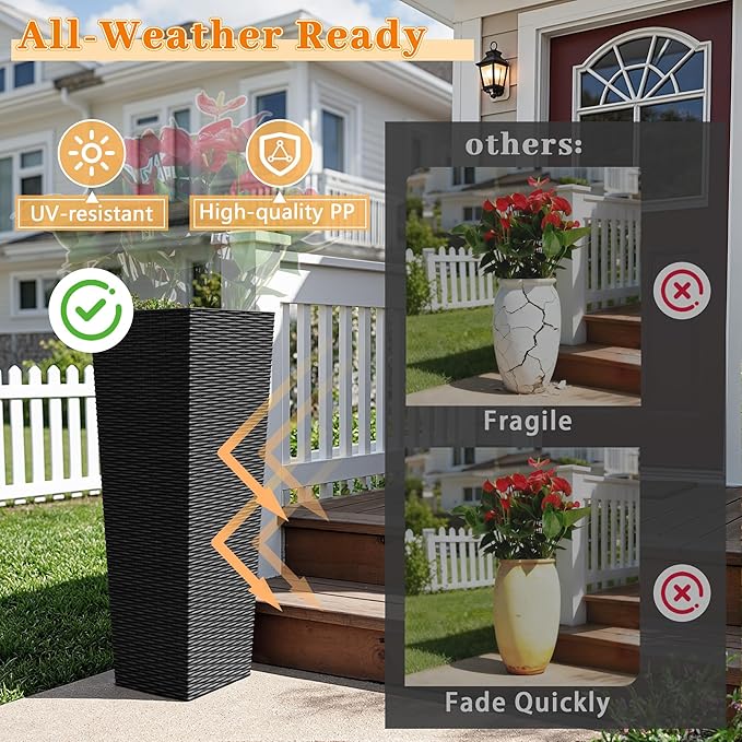 Greesum 32 Inch Tall Plastic Planters - Image 6