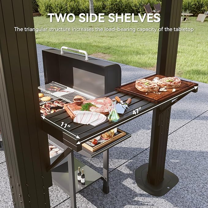 Aoxun Grill Gazebo 8 x 5FT, Outdoor Barbecue Gazebo - Image 8