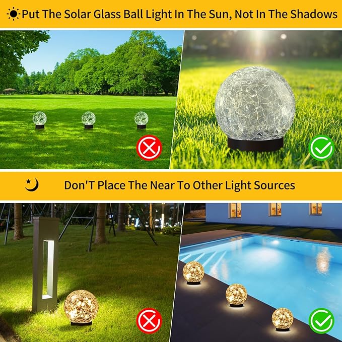 Solar Globe Lights Outdoor Waterproof - Image 2