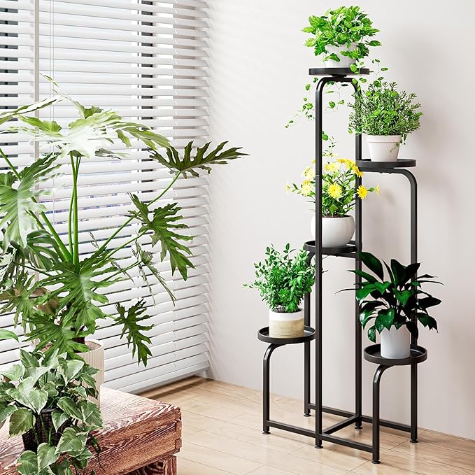Plant Stand Indoor Outdoor 5 Tier Metal Plant Shelf - Image 5