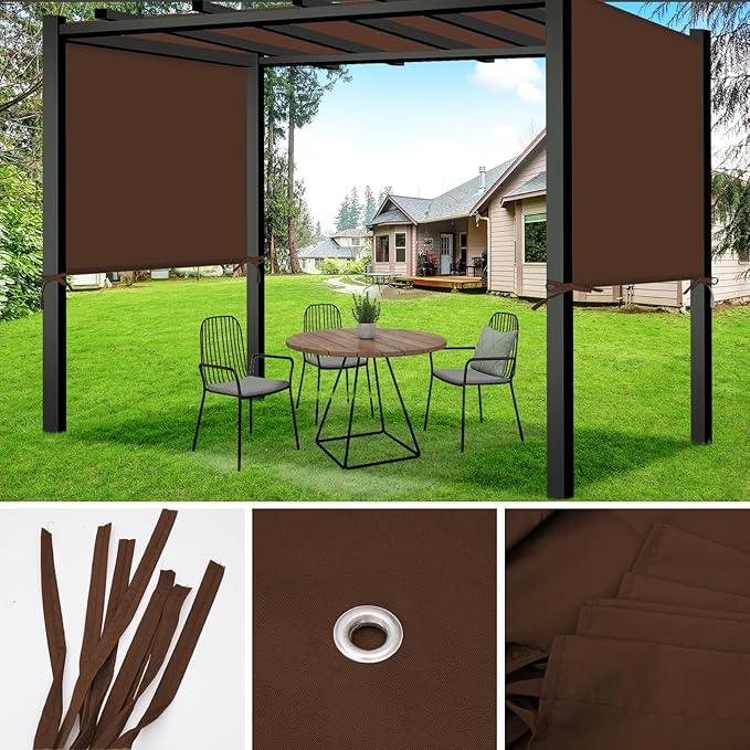 17x6.8 Ft Universal Pergola Replacement Canopy, Outdoor Canopy Shade Cover - Image 3