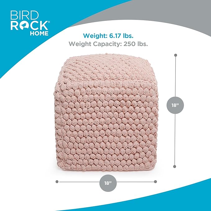 BIRDROCK HOME Buds Pouf Foot Stool Ottoman - Image 2