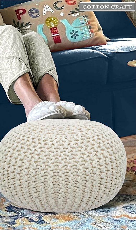 COTTON CRAFT Round Dori Pouf - Image 4