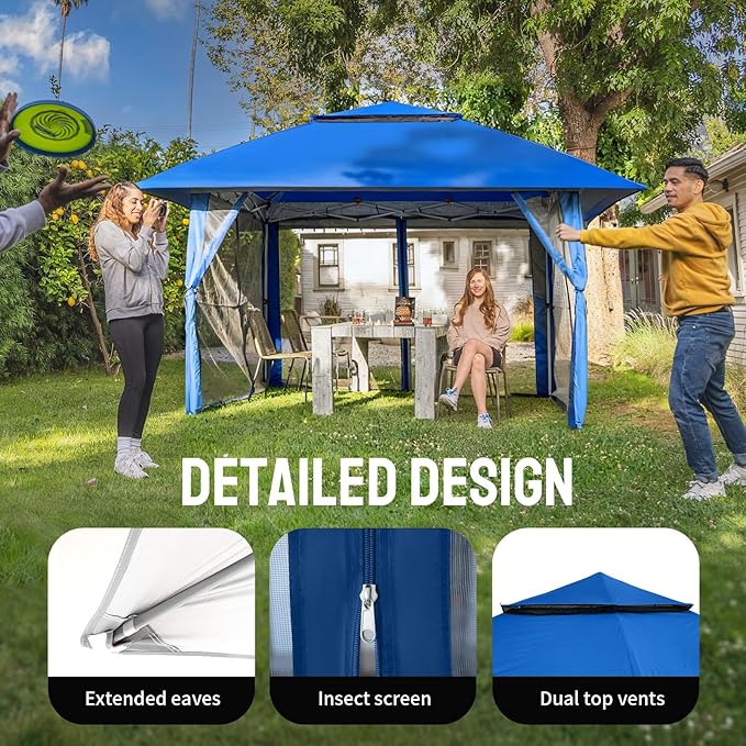 CROWN SHADES 13x13 Pop Up Gazebo, Canopy Tent, Gazebos on Clearance - Image 3