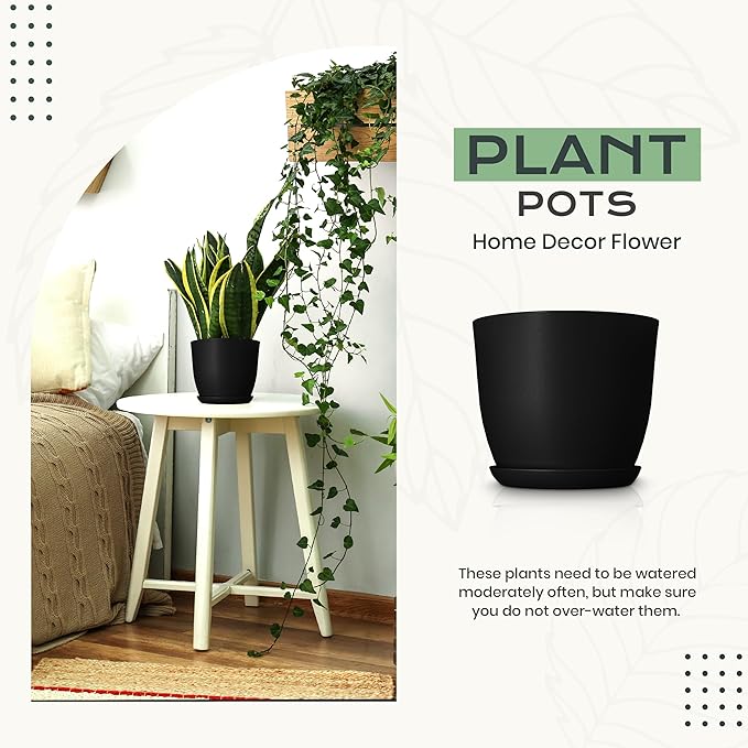 Utopia Home - Plant Pots Indoor - 7/6.6/6/5.3/4.8 Inches Home Decor Flower Pots - Image 4