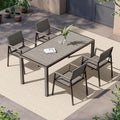 5-Piece Outdoor Dining Set, Aluminum Dining Table Set by Vexwalx