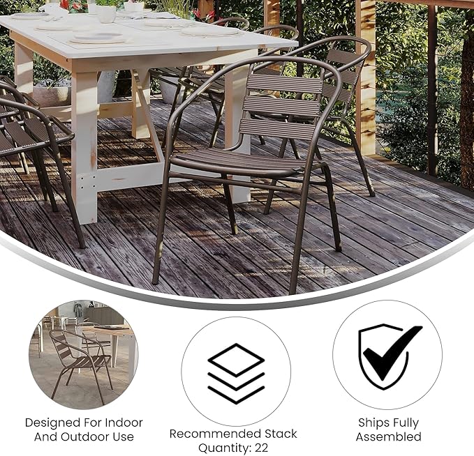 Flash Furniture Lila Metal Restaurant Stack Chairs - Image 4